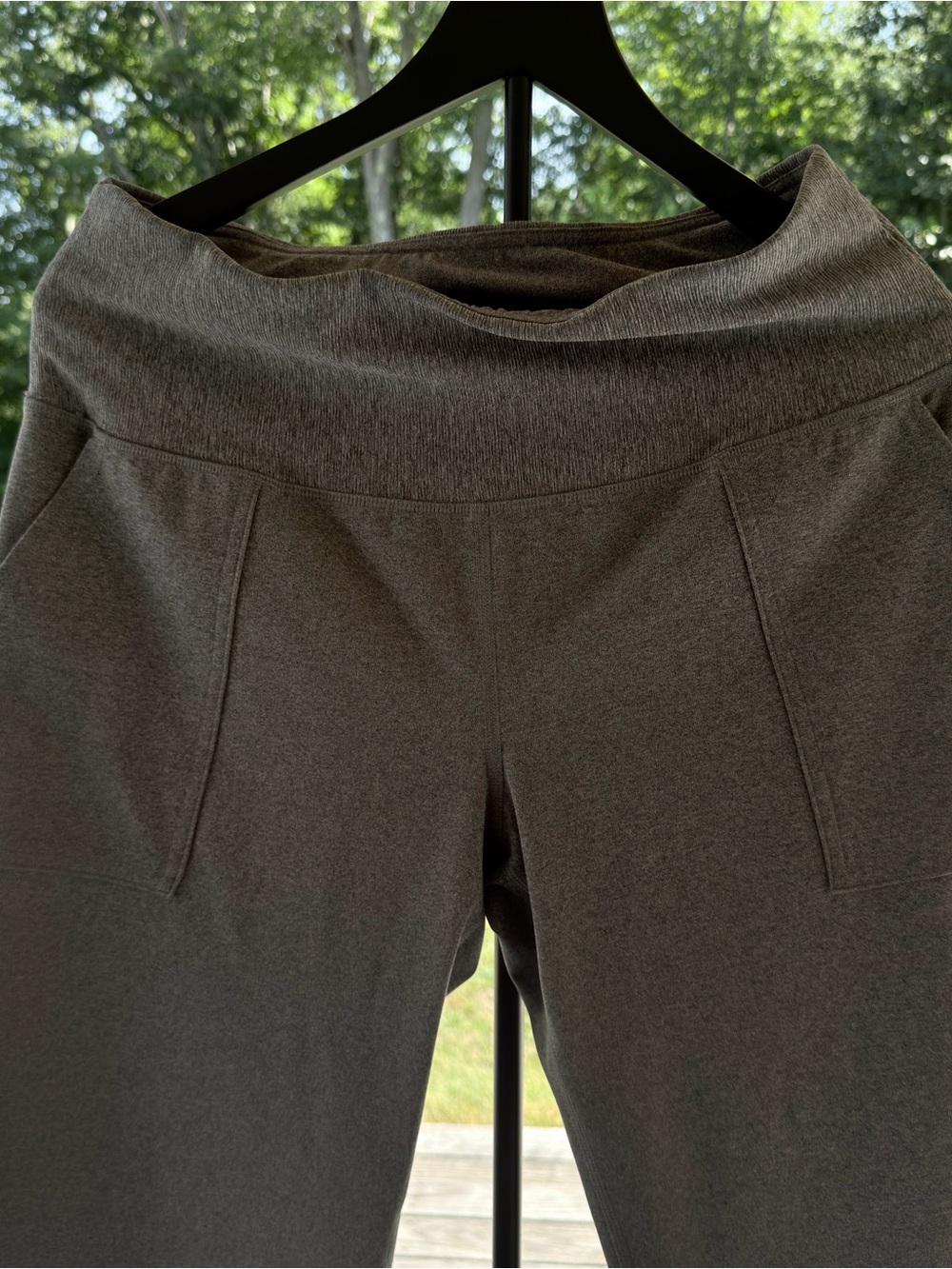RBX Yoga Pants XL Gray Cropped Wide Leg High Rise Athletic Pockets - Picture 3 of 6